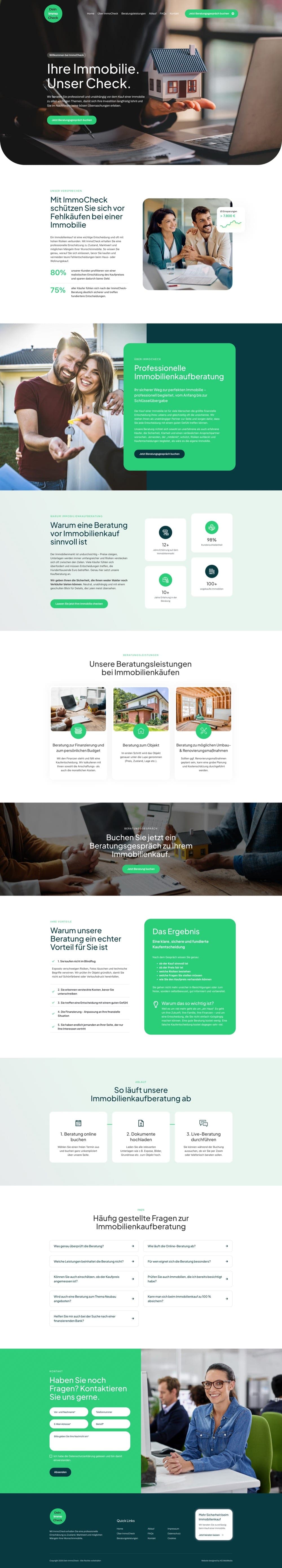 Startseite der Website von Dein ImmoCheck