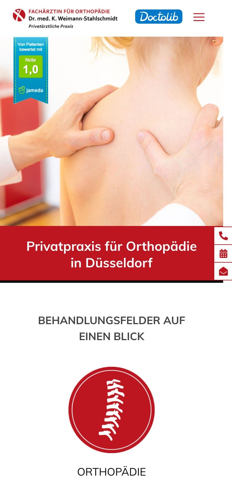 Website von Praxis Dr. Weimann auf dem Smartphone