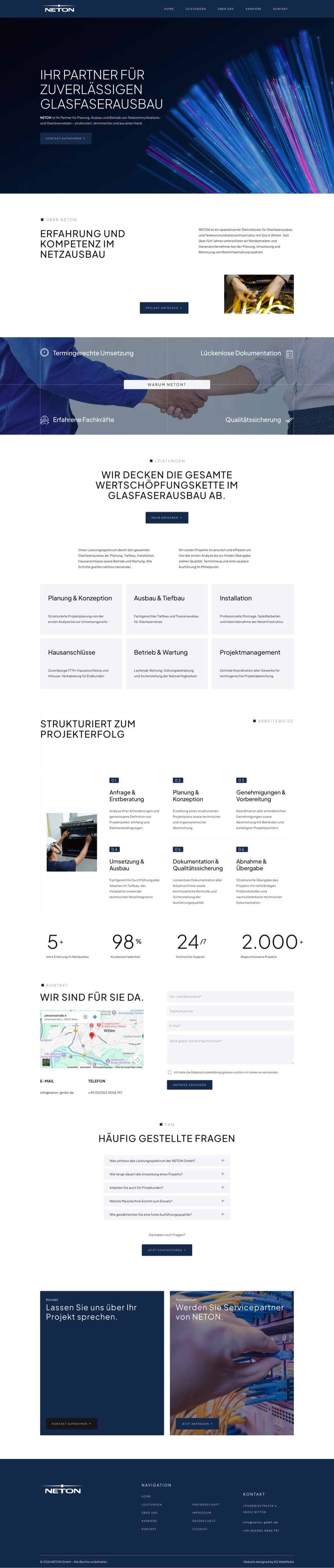 Startseite der Website von NETON GmbH