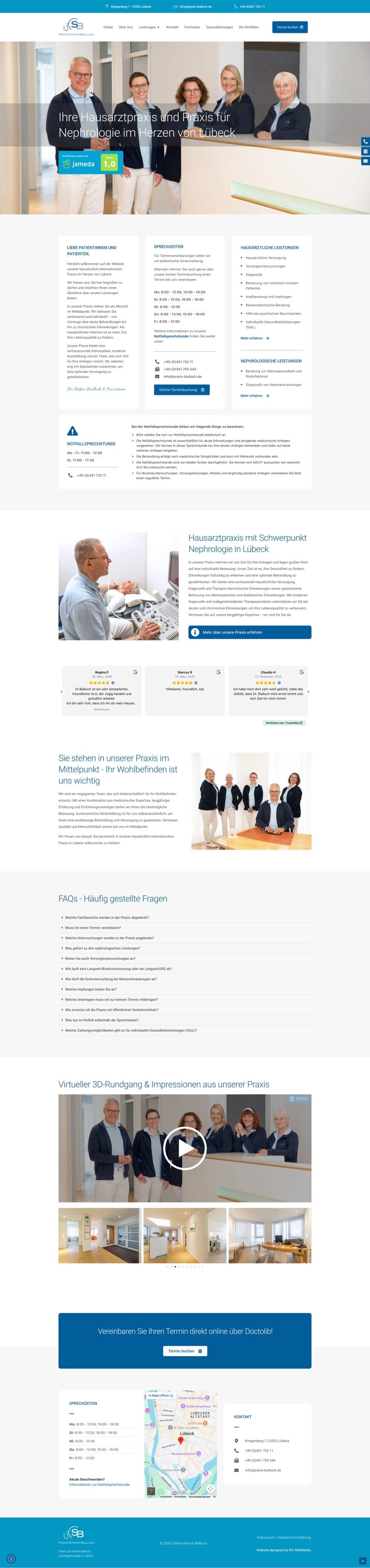 Startseite der Website von Praxis Bialluch