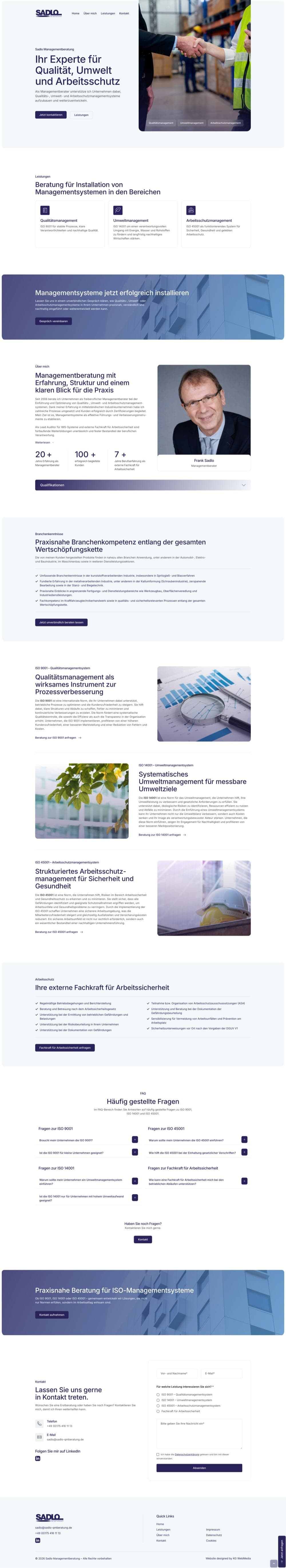 Startseite der Website von Sadlo Managementberatung